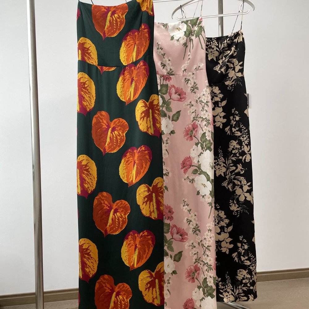 Reformation Frankie Silk Dress | Autumn Leaves  🕸Silk🕸 🎉🎀 NEW - Picture 9 of 14